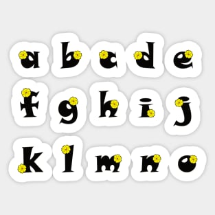 Yellow Flower (on) Alphabet - lower case 1/2 Sticker